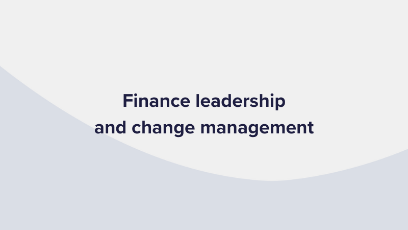 Finance leadership and change management